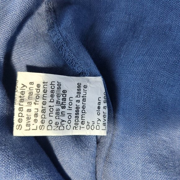 Davide Neri Men’s Long Sleeve Shirt – Size M – 100% Linen – Blue – Made in Italy - Picture 4 of 9